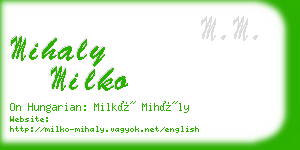mihaly milko business card